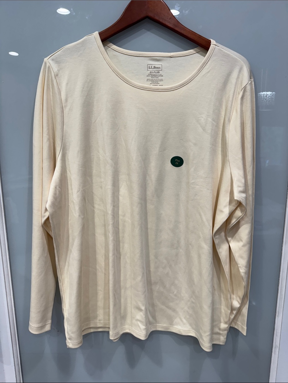 L.L Bean Women's NWOT Yellow Plus Size long Sleeve Basic Shirt 2X